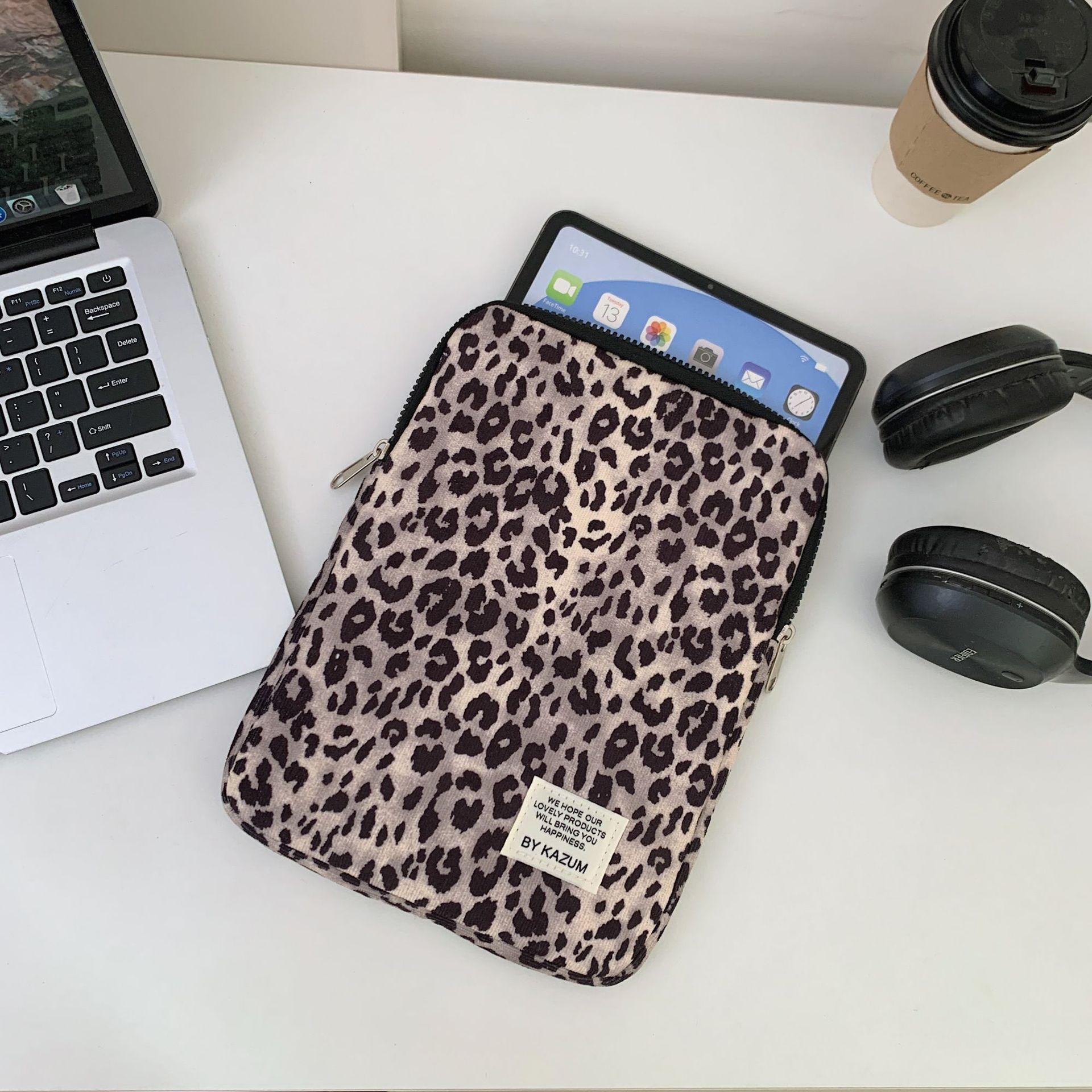 Leopard Print Laptop Sleeve For Ipad Air6 Pro11 Macbook Air13.3 13.6 Pro14 15 Dell Huawei Samsung 15.6 16 Inch Shockproof Bag
