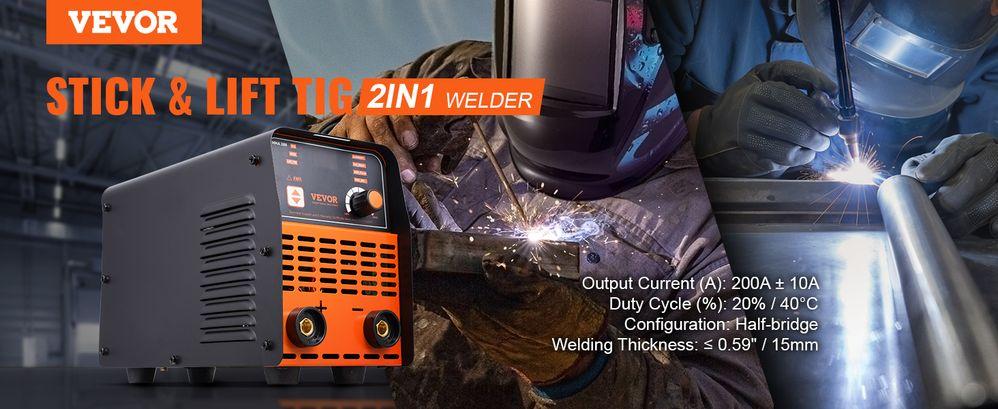 VEVOR ARC Stick Welder 110/220V 120/160A 2in1 Lift TIG Welding Machine Start