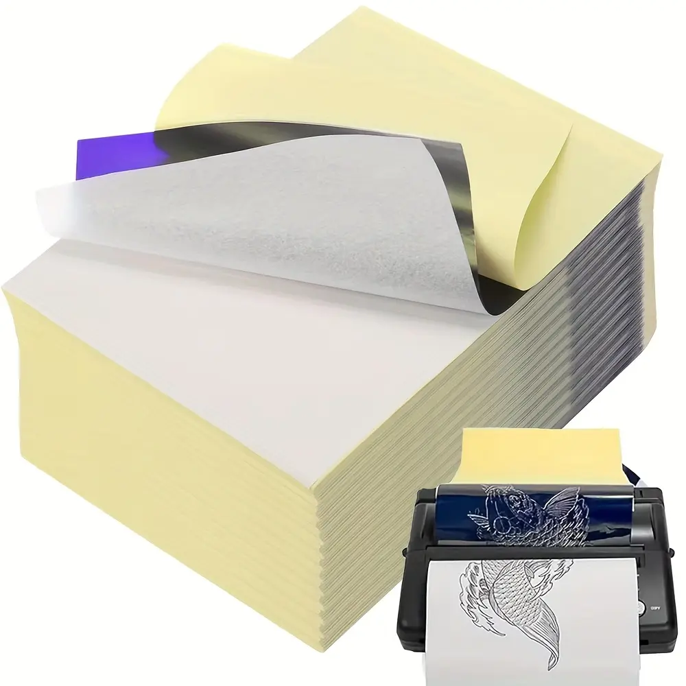 Tattoo Transfer Paper Sheets (5/10/15/20/30/50/100-Count Value Set) - Durable, High-Accuracy Template for Detailed Designs, Easy-to-Use for Tattoo Artists & Beginners