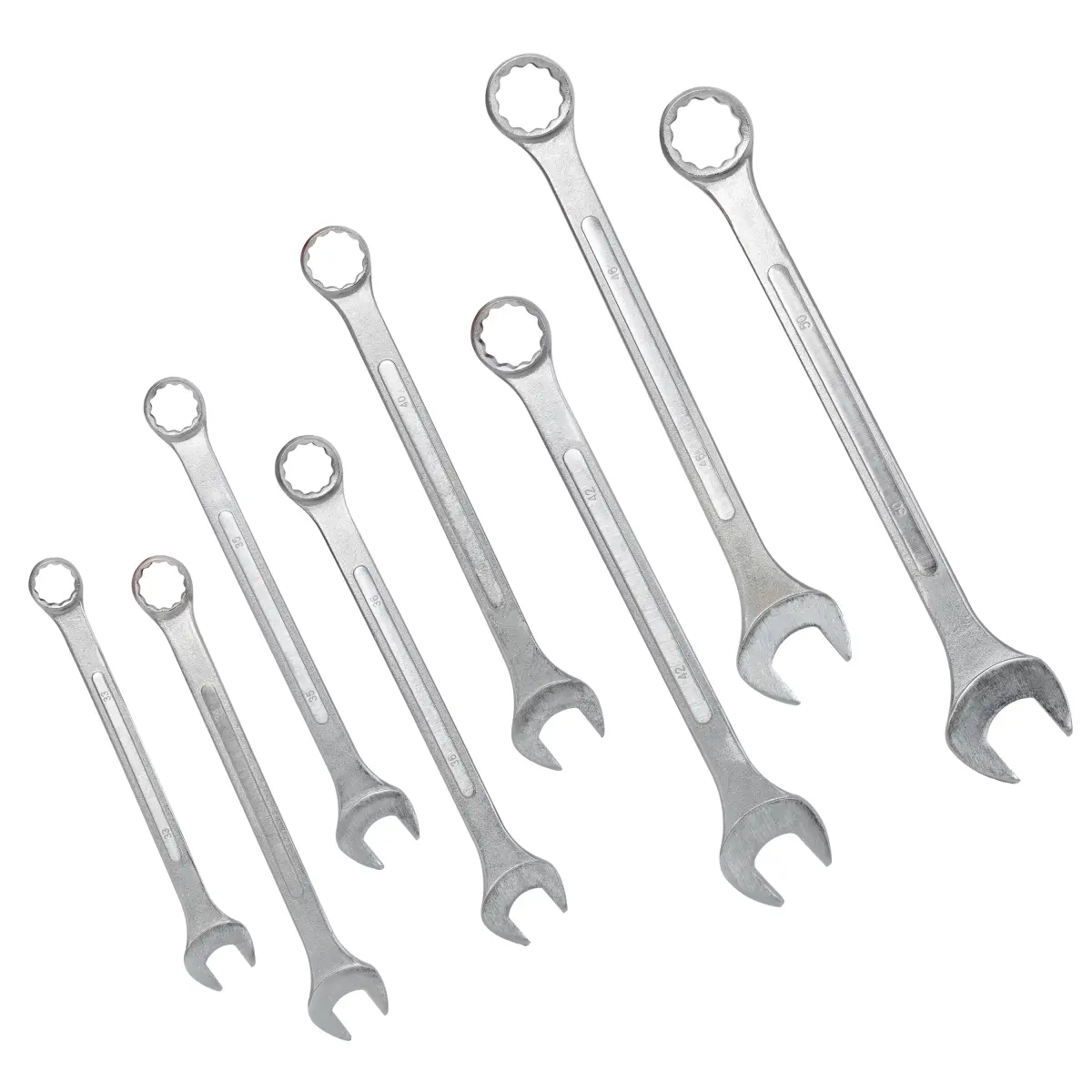 8pcs Metric Jumbo Combination Wrench Set Extra Larget, MM 33mm, 34mm , 35mm, 36mm , 40mm, 42mm , 46mm,  50mm,Chrome Plated, Green Storage Bag