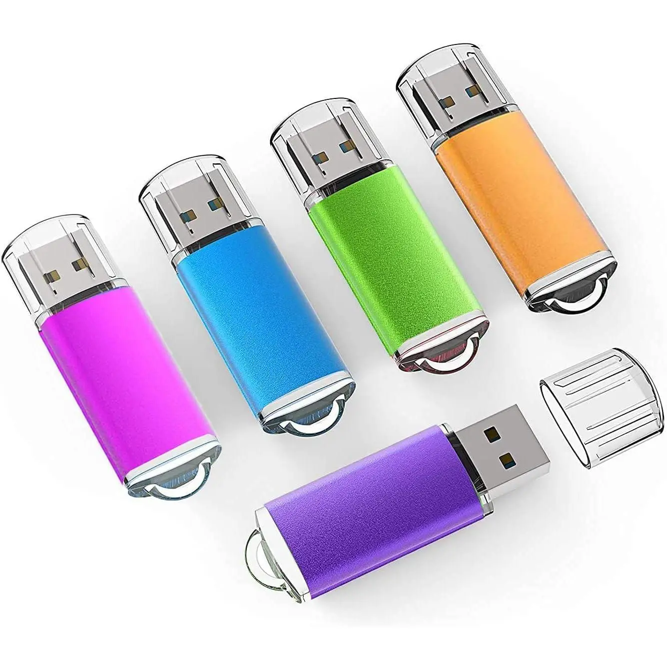 4GB USB Flash Drive 5 Pack USB 2.0 Memory Sticks Flash Drives Easy-Storage 4G Thumb Drive Gig Stick Zip Drive Pen Drive, Multicolored