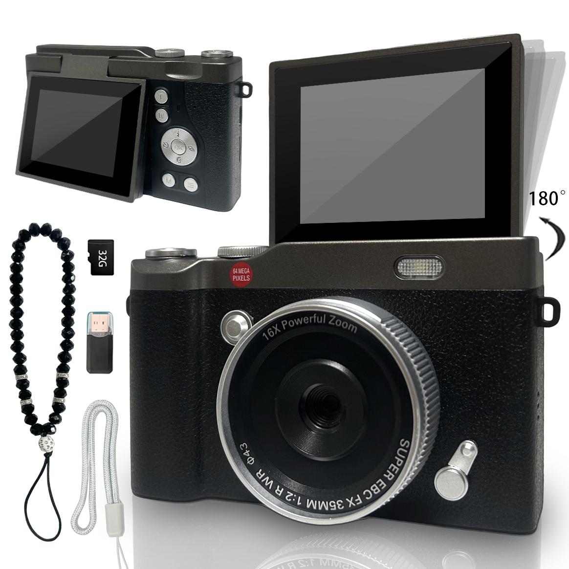 Y2K Vintage Student Camera, Pocket Camera with Crystal Lanyard, Flip Screen Portable Camera for Teens, Entry-Level Digital Camera with Memory Card, Built in Filters, Perfect for Back to School, Christmas & Thanksgiving #GLOBAL PICKS Y2K Vintage Student Camera, Pocket Camera with Crystal Lanyard, Flip Screen Portable Camera for Teens, Entry-Level Digital Camera with Memory Card, Built in Filters, Perfect for Back to School, Christmas & Thanksgiving #GLOBAL PICKS