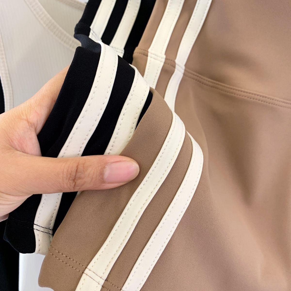 Contrast Striped Side Cycling Shorts Active Wear Women Skinny Biker Shorts 2026 Summer Fitness Casual Black Shorts