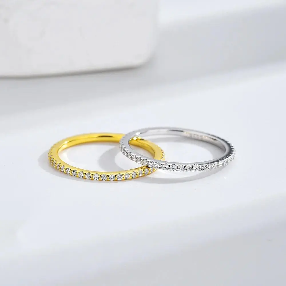 D VVS1 Full Moissanite 925 Sterling Silver Ring Classics for Women Wedding Jewelry Engagement Imitation Diamond Fashion Gifts