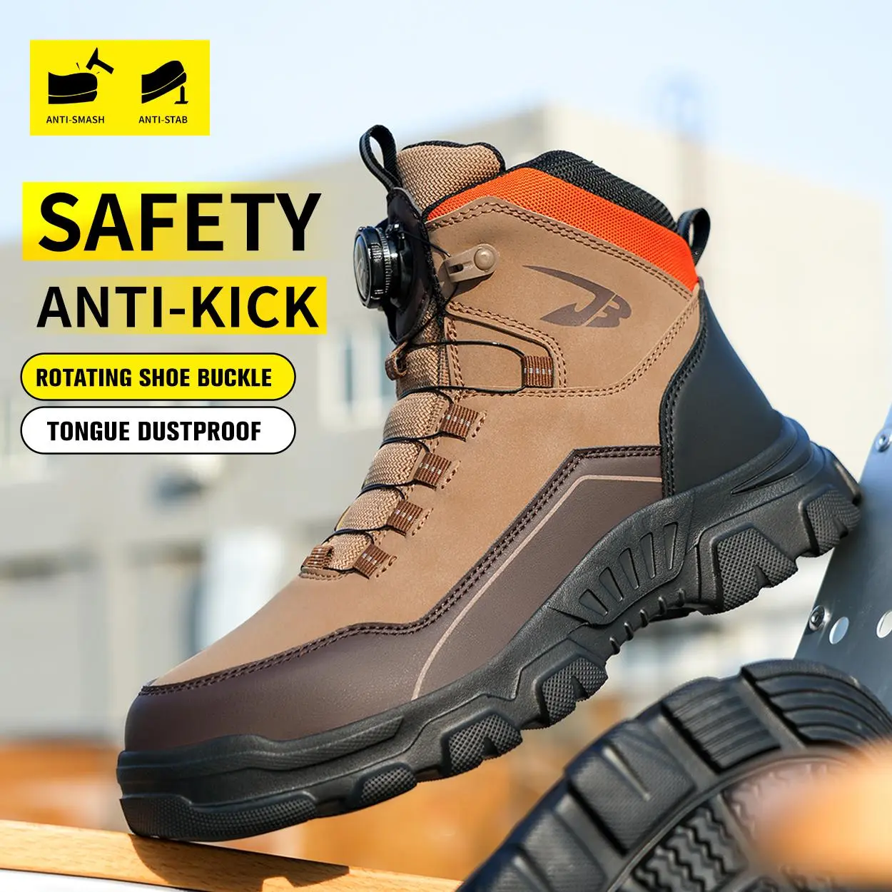 HIWELL Welding Work Boots for Men Slip on Steel Toe Shoes for Men Indestructible Steel Toe Boots Welder Men's Work Shoes Fireproof Safety Footwear for Construction Men's Work & Safety Footwear