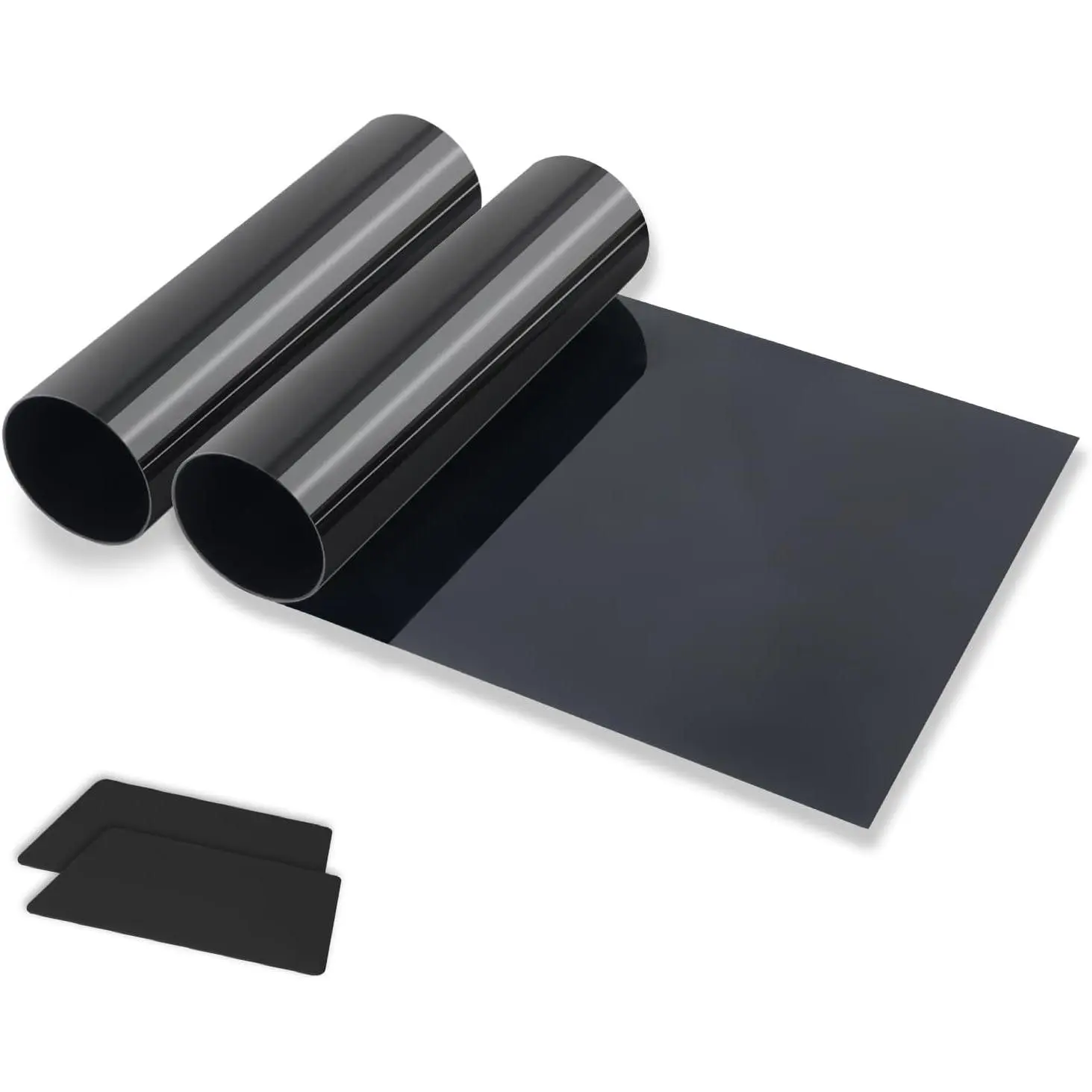 2Pcs 59.06x7.87 Windshield Tint Strip, 5% VLT Sun Shading Heat & UV Protection Car Windshield Tint Strip, Sun Visor Tint Film for Blocking Light and Reducing Glare, Include 2 Squeegee