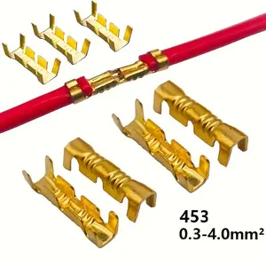 100pcs 453 U-shaped Terminal - Tab Cold Inserts Connectors - Small Teeth Fascia Terminal for Electricity Automotive, 0.3-1.5mm2