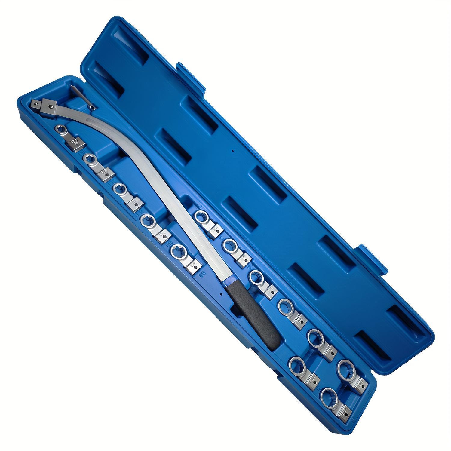 15PCS Universal Auxiliary Idler Belt Tensioner Pulley Removal Tool Kit, Serpentine Belt Tension Pulley Wrench Set, Engine Timing Belt Tensioning Nut Bolt Screw Remover