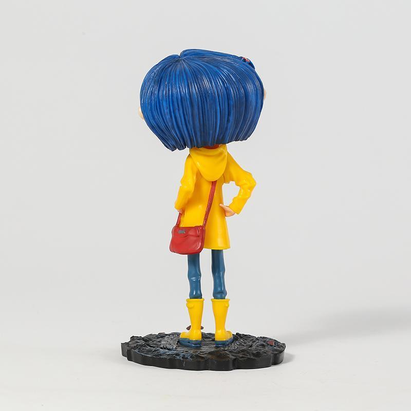 NECA Coraline in Striped Shirt / Yellow Raincoat 7" ABS/PVC Action Figure Toy Doll
