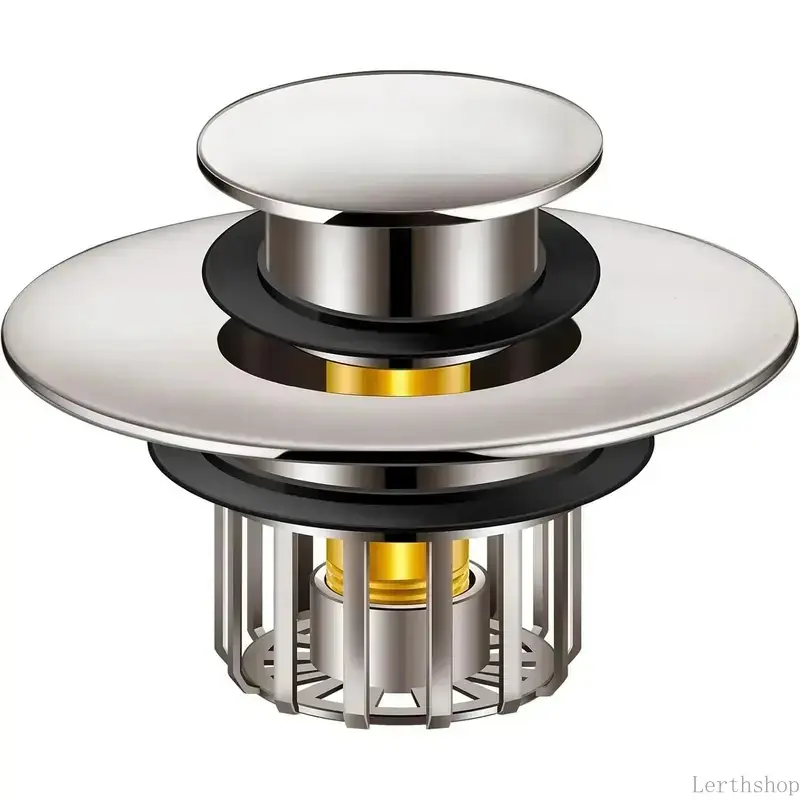 Tub Stopper| Shower Drain Hair Catcher| Pop-up Drain Stopper with Strainer| Bathroom Bathtub Plug| Drain Protector for 1-1/2 to /4" Bath Drain Hole - Brushed Nickel