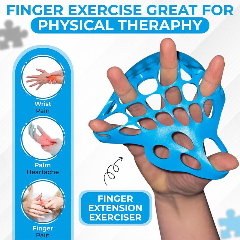 New Adjustable Finger Stretcher - Hand Grip Strengthener & Finger Flexibility Exercise Net for Enhanced Grip Strength, Wrist Pain Relief & Quick Recovery | Perfect for Office Workers, Gamers, Musicians & Athletes | Durable Silicone, Portable Design, 4 Res