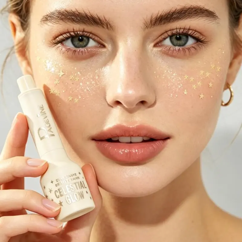 Pagevine Star Glow Stamp, Star Face Cosmetic Makeup Stamp, Perfect for Party, Festival, Concert, Daily Glow Look