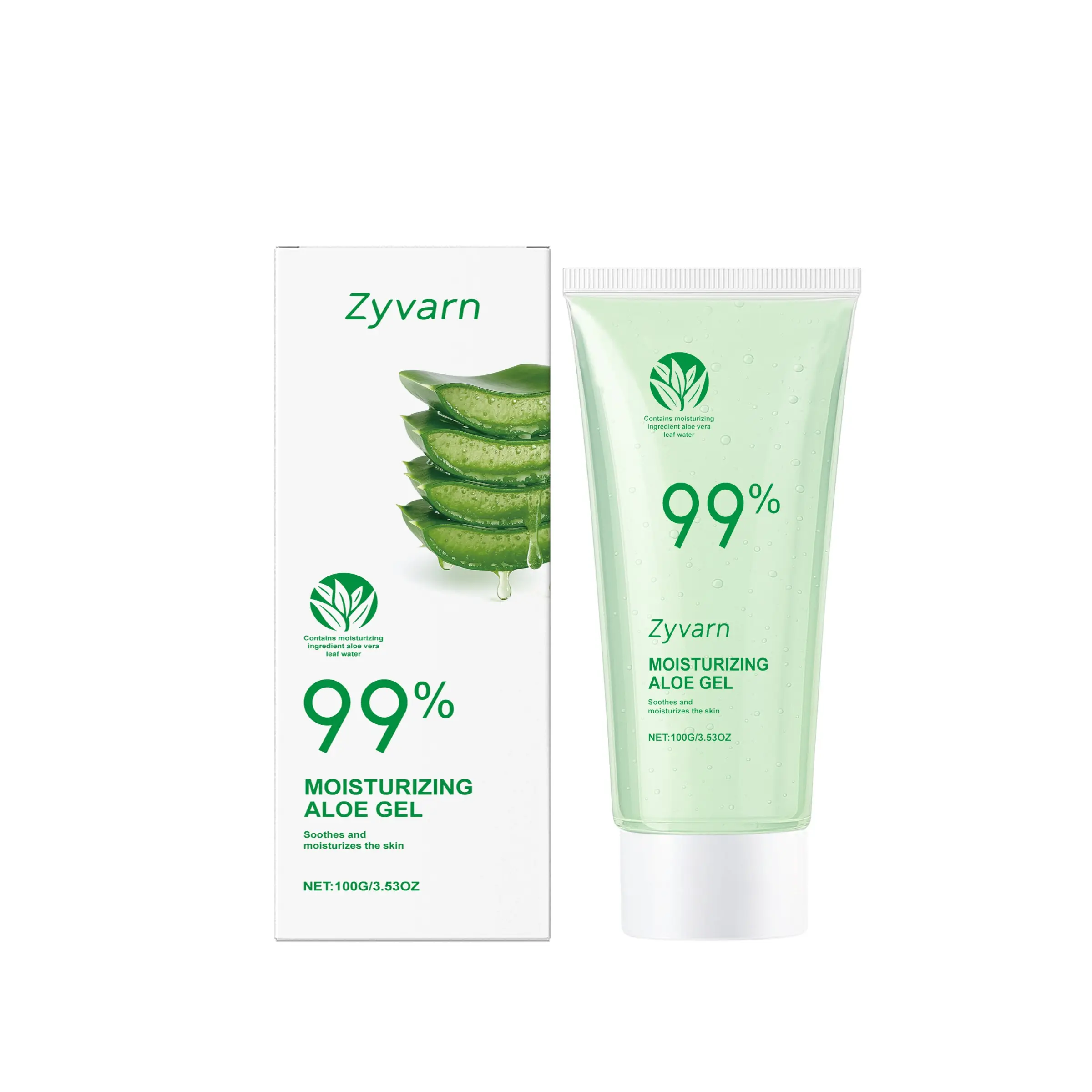 Zyvarn Aloe Vera Gel Gentle Hydrating Moisturizer Soothe Sunburn Repair Facial Skin Care Gel