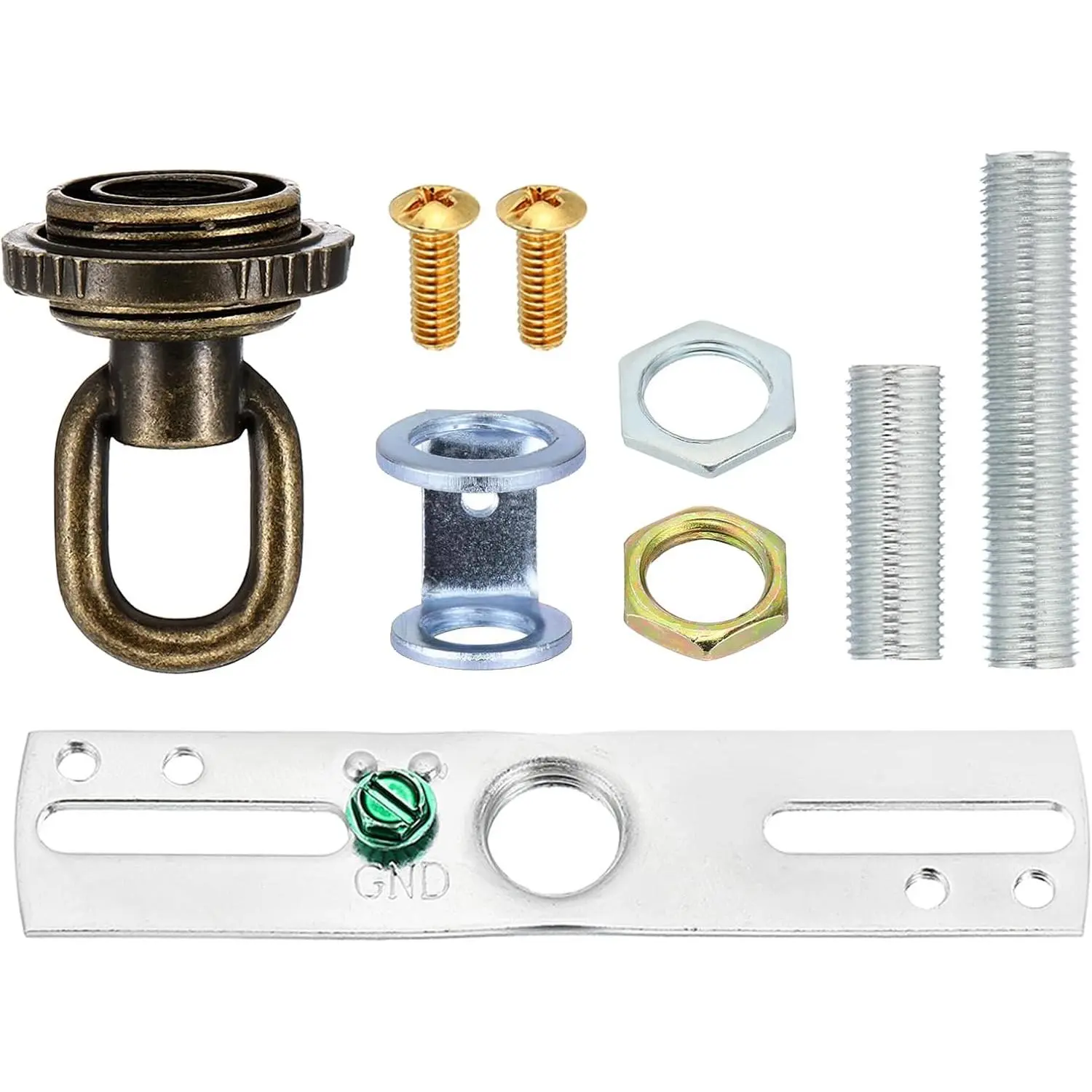 Bronze 4-in Bar Light Ceiling Kit, Galvanized Steel 1/4 IP Center Ceiling Light Plate Mounting Bracket Canopy Hardware Repair Set with Screw Loop, Rust Resistant Mounting Support