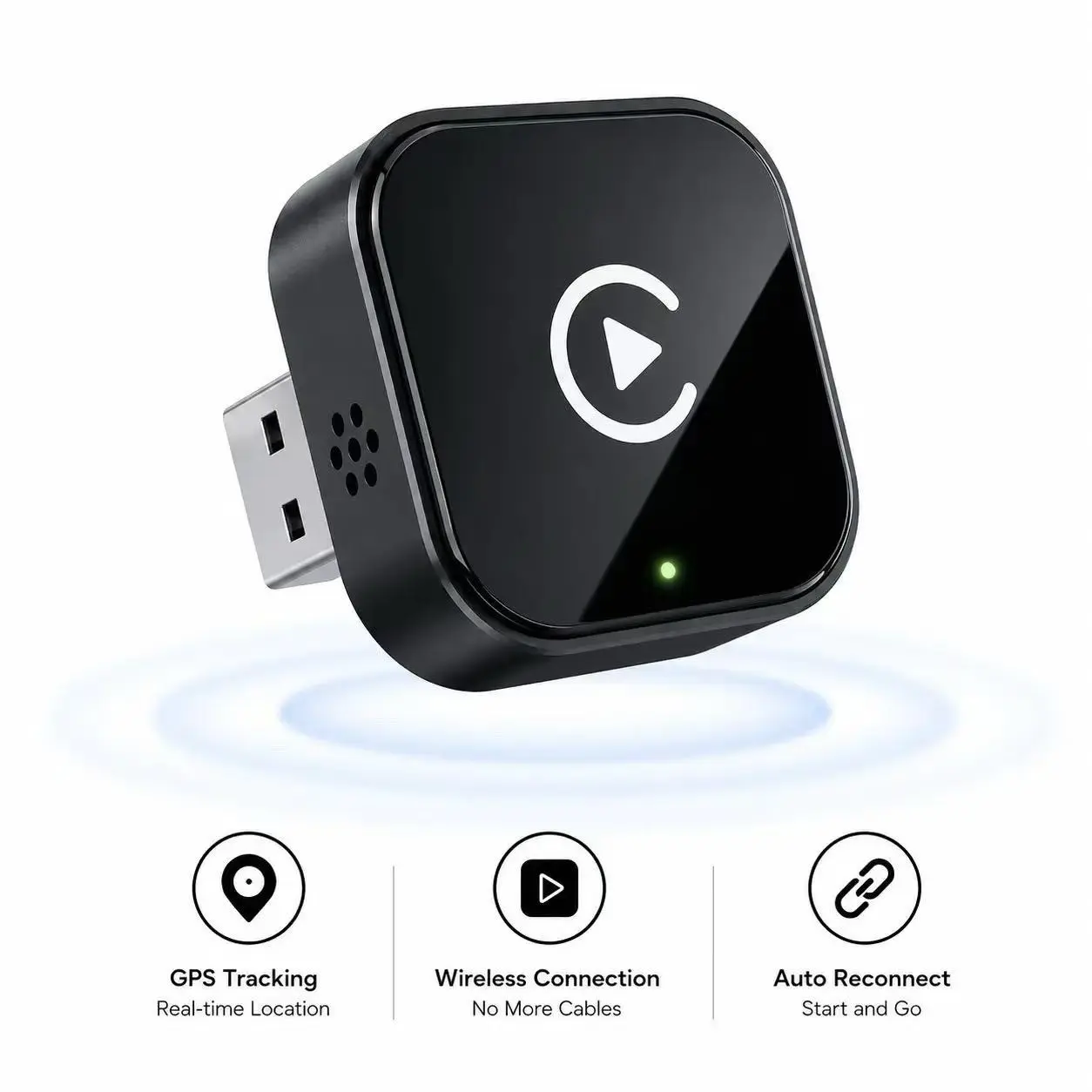 Mini Carplay Wireless Adapter, Auto Connect, Stable Transmission, Hands-Free Calling, Plug-And-Play for iPhone/android