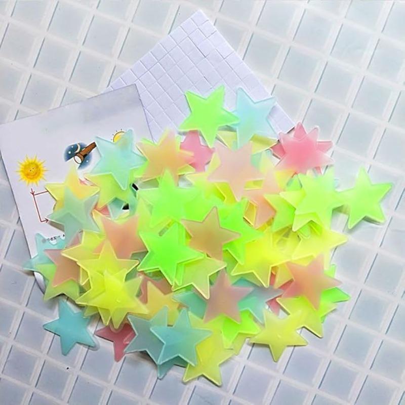 2pcs Luminous Wall Stars – 1.18 Inch Glow in The Dark Stickers, Create a Night Sky on Ceiling & Bedroom, Random Colors
