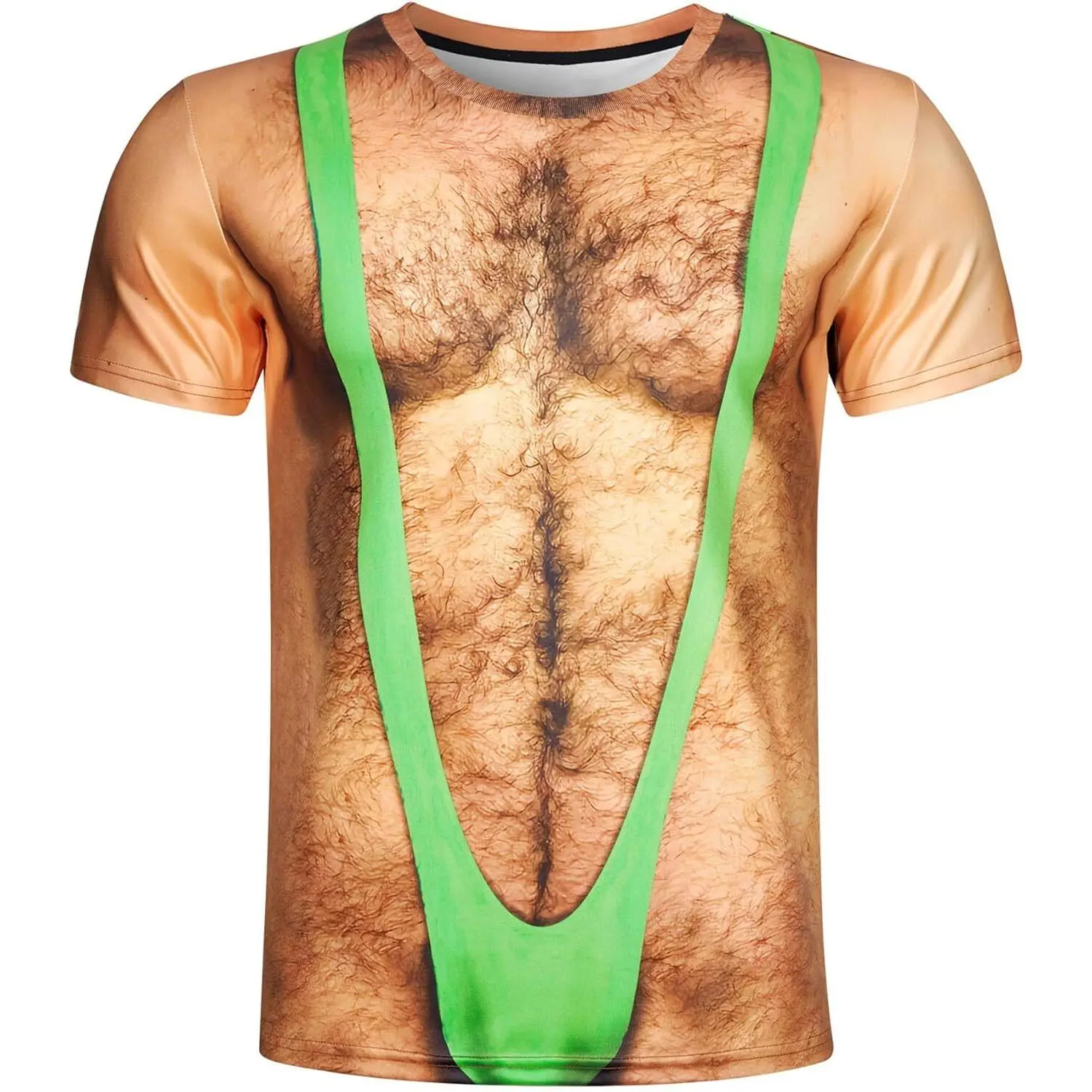 Unisex 3D Fake Abs with Chest Print Short Sleeve Novelty T-Shirt