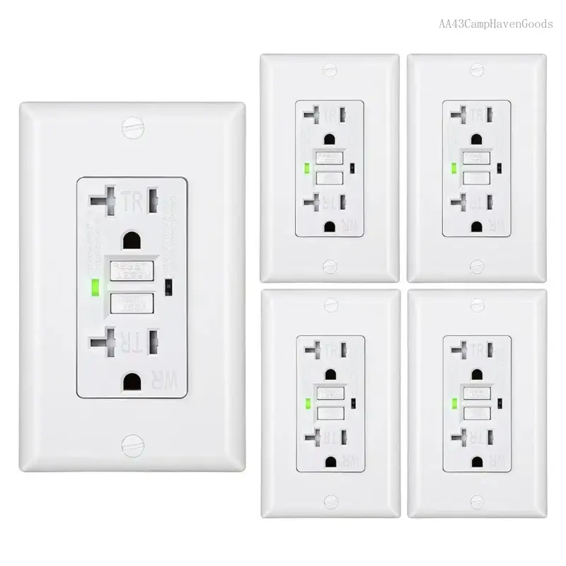 20A Outlet, Receptacle with Indicator, Tamper Resistant, Weather Resistant, Wallplate Included, power plug, outlet extension, Socket, electrical outlet lead indicator, wall outletAA43CampHavenGoods
