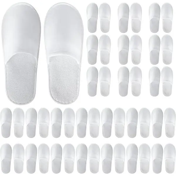 20/40 Pairs Disposable Slippers For Guests, Unisex Non-Slip Closed-Toe Slippers, Suitable for Hotel & Home Use, Spa Indoor House Footwear Shoe Walking Shoes