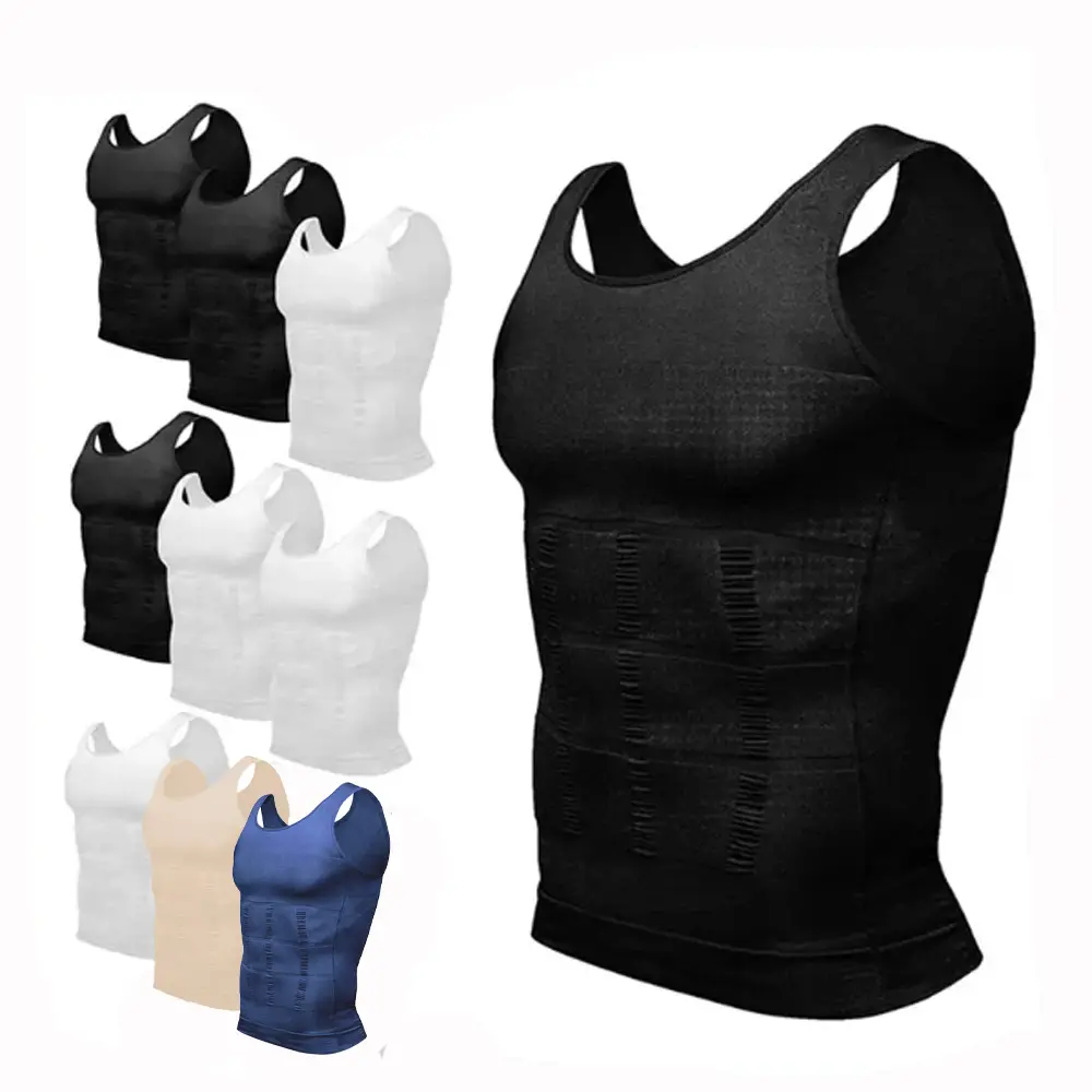 1/2 Pack Men's Compression Tank Tops, Sleeveless Athletic Workout Shirts, Muscle Fit Sports Vest, Stretch Breathable Gym Training Tops for Fitness, Running, Basketball