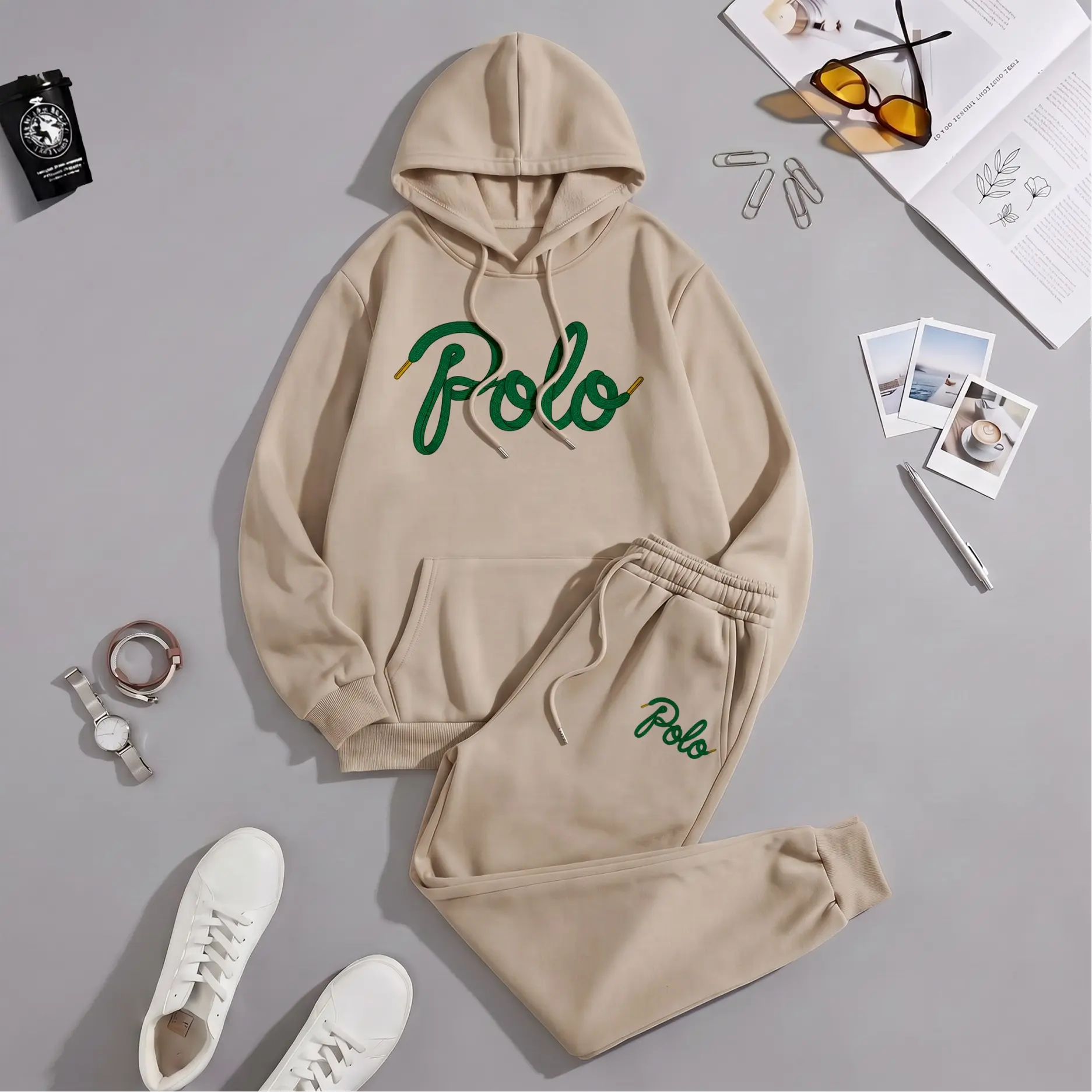 Men’s Letter Graphic Hoodie & Jogger Pants Set, Casual Hip-Hop Tracksuit, Long Sleeve Pullover and Sweatpants Outfit for Fall Winter, Daily Streetwear and Sportswear