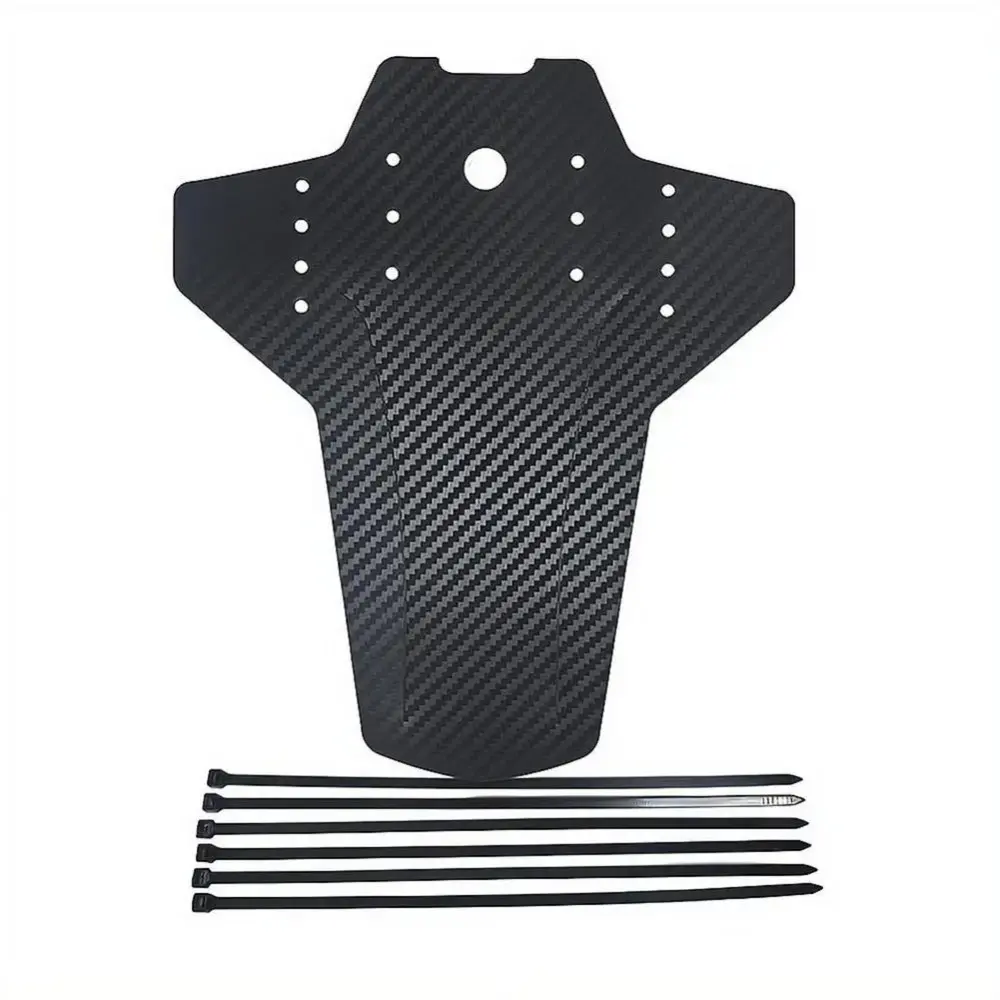 1 Mudguard+6 Zip Ties Carbon Fiber Bicycle Mudguard Portable Highway Mountain Bike Mudguard Bicycle Front and Rear Wheel Mudguard Ultra Light MTB Mudguard