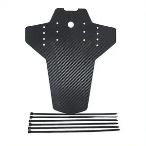 1 Mudguard+6 Zip Ties Carbon Fiber Bicycle Mudguard Portable Highway Mountain Bike Mudguard Bicycle Front and Rear Wheel Mudguard Ultra Light MTB Mudguard