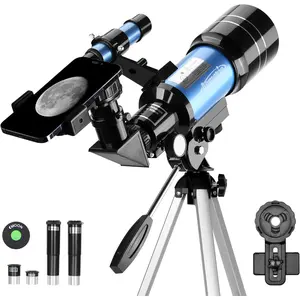 70/300 Portable Telescopes with Tabletop Tripod 2 Eyepieces for  and Astronomy Beginners with Finderscope and Smartphone Adapter Moon Filter 3X Barlow,Space,Gifts (150, x)