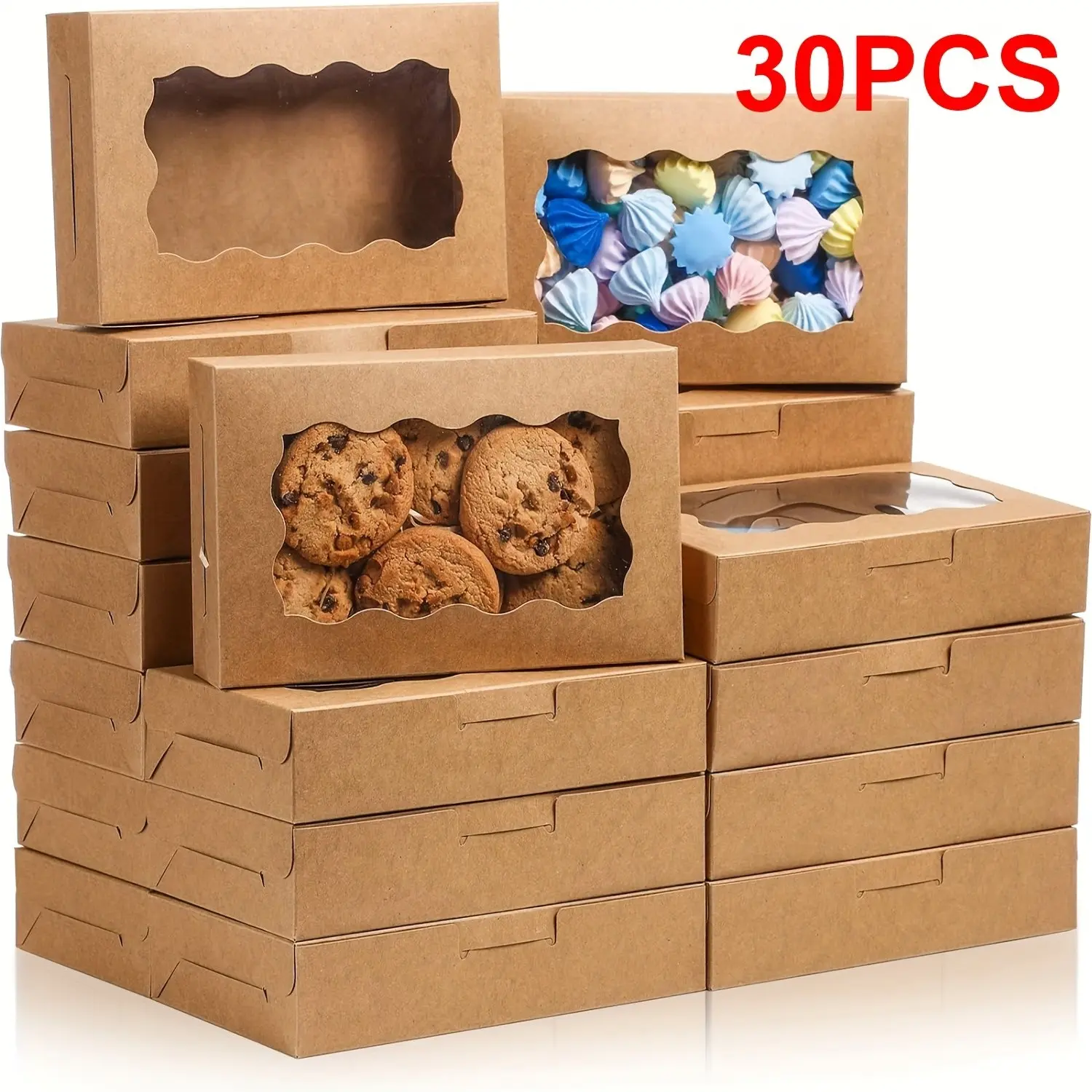 30 Pcs Baking Cups with Window, Ideal for Wedding & Birthday Parties, Perfect for Cookies, Cupcakes, Candies, Desserts