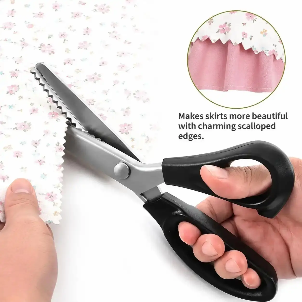Zig Zag Stainless Steel Scissors with Serrated Teeth - Perfect for Crafts, Sewing Accessories and Supplies, Lace, Dressmaking, Sewing and Tailoring - Durable and Sharp, Sewing and Craft Tools, Tools d