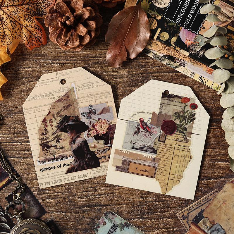 Vintage Scrapbooking Sticker Book, 20 Sheets/book Vintage Scrapbooking Sticker, Decorative Sticker for Scrapbooking, Journaling, Gift Wrapping, Crafts, Scrapbook Materials, Sticker Packs, Stickers Kit