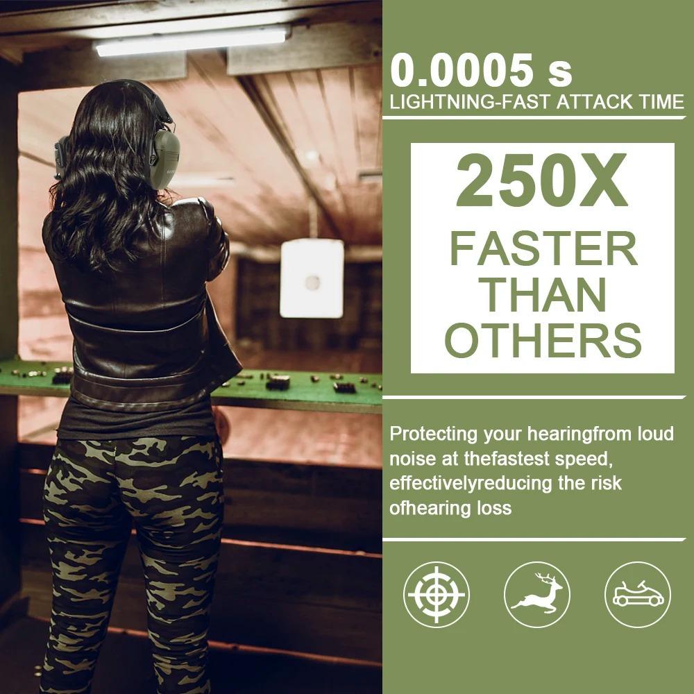 Professional noise-reducing shooting CS tactical earmuffs, outdoor sound-isolating earmuffs, head-mounted tactical noise-reducing and sound-enhancing ear protection, suitable for competitions, hunting, and specialized electronic noise-reducing earmuffs