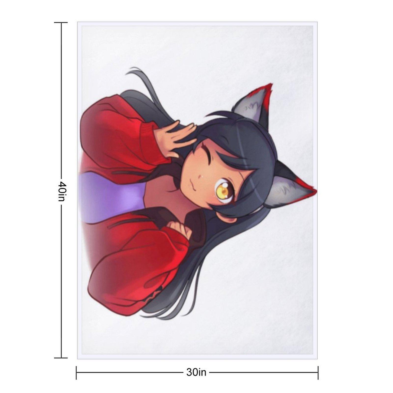 Aphmau Fall Throw Blanket For Women Mens Winter Nap Red Cat's Ears White Flannel Blankets Office Camping Car Travel Air Conditioned Quilt All Seasons Soft Plush Bedding Throws Home Decor Boys Girls Christmas Gift Super Cozy Blanket