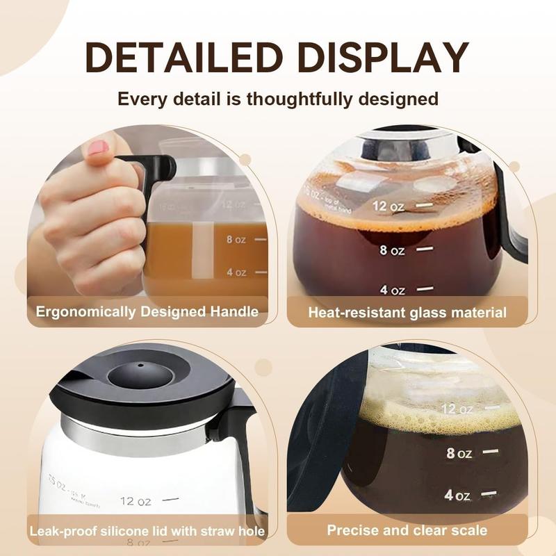 Tiny Brew Coffee Mug in Coffee Pot Shape 4” Tall – Compact 16 Oz Glass Carafe Design with Sip Lid | Fun Gift for Coffee Lovers | Cute, Compact Novelty Mug Small Size Cute Coffee Pot Shaped Coffee Mug Size 4" Tall x 3.75" Wide,Valentine's Day gift