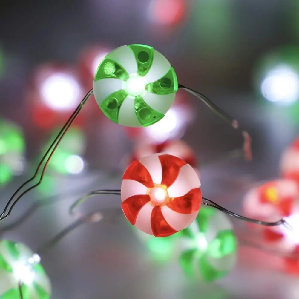 Candy String Lights  Operated Christmas Lights with Remote 10ft 30LEDs Fairy Lights for Christmas Tree Window Classroom & Candyland Party Decor Indoor Outdoor Candy Cane Decorations