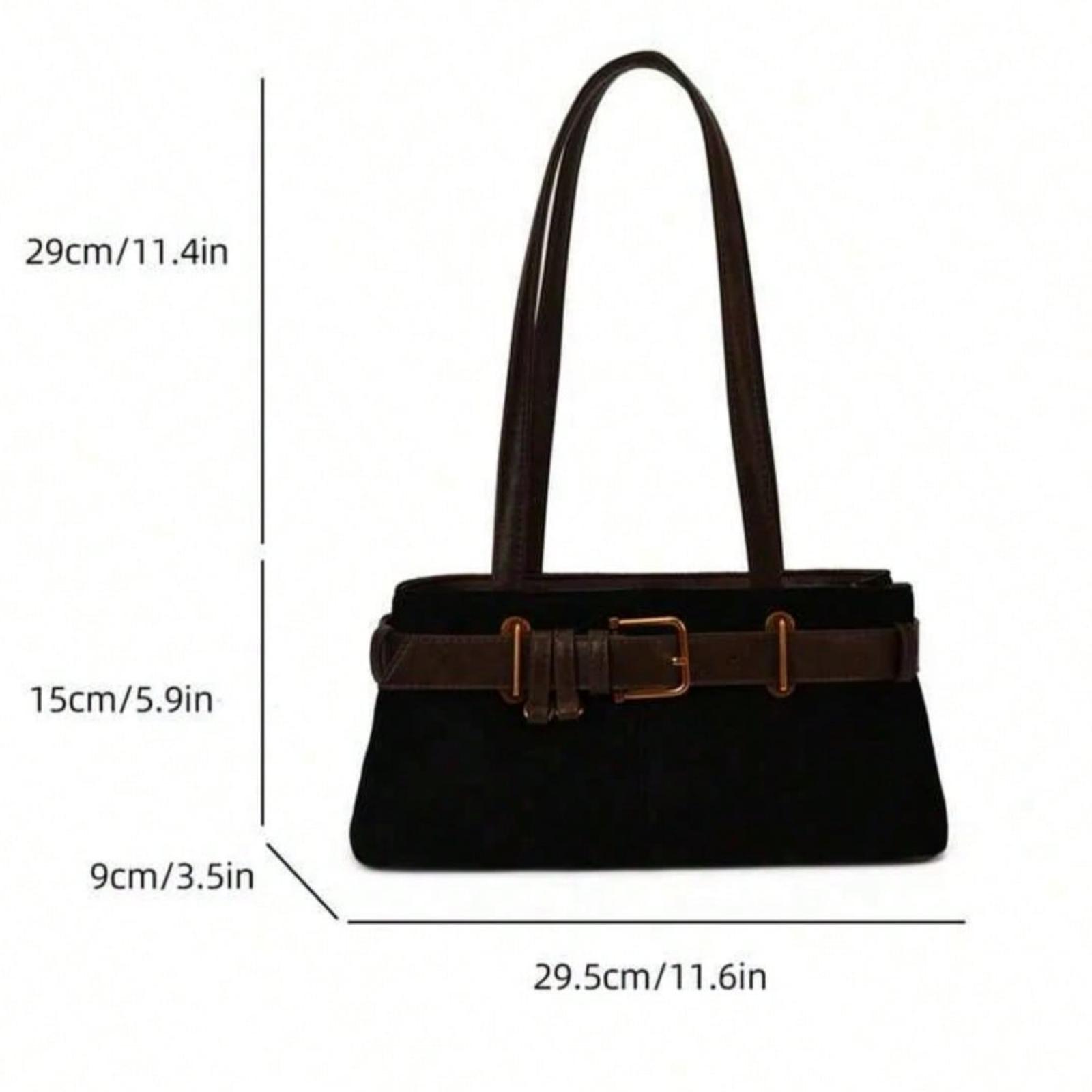 Tea Solid Color Suede Fabric Shoulder Bag, Women Retro Fashion Square Tote Bag With Top Double Handles Zipper Closure Handbag Suitable For Travel, Shopping, Dating, Women's Gift, Great For Commuting, Outdoor, Travel, Hiking