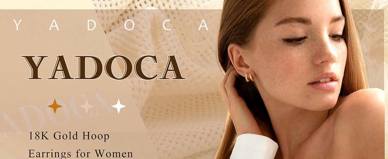 YADOCA Chunky Gold Hoop Earrings Set for Women 18K Plated Gold Filled Huggie Hoops Earrings Hypoallergenic Thick Lightweight Small Silver Hoop Earring Jewelry for Gifts