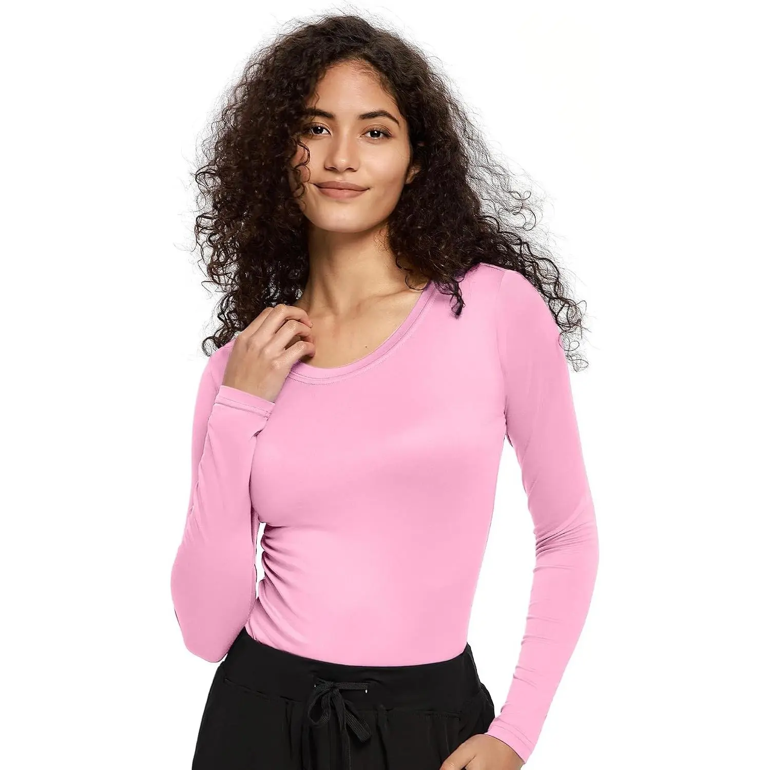 Underscrub Long Sleeve Women, Scrubs Undershirts, Crew Neck | Butter Soft Fabric, Base Tee for Scrubs, Under-Uniform Layer, For Nurses, Clinics, Long Shifts, Workday Wear