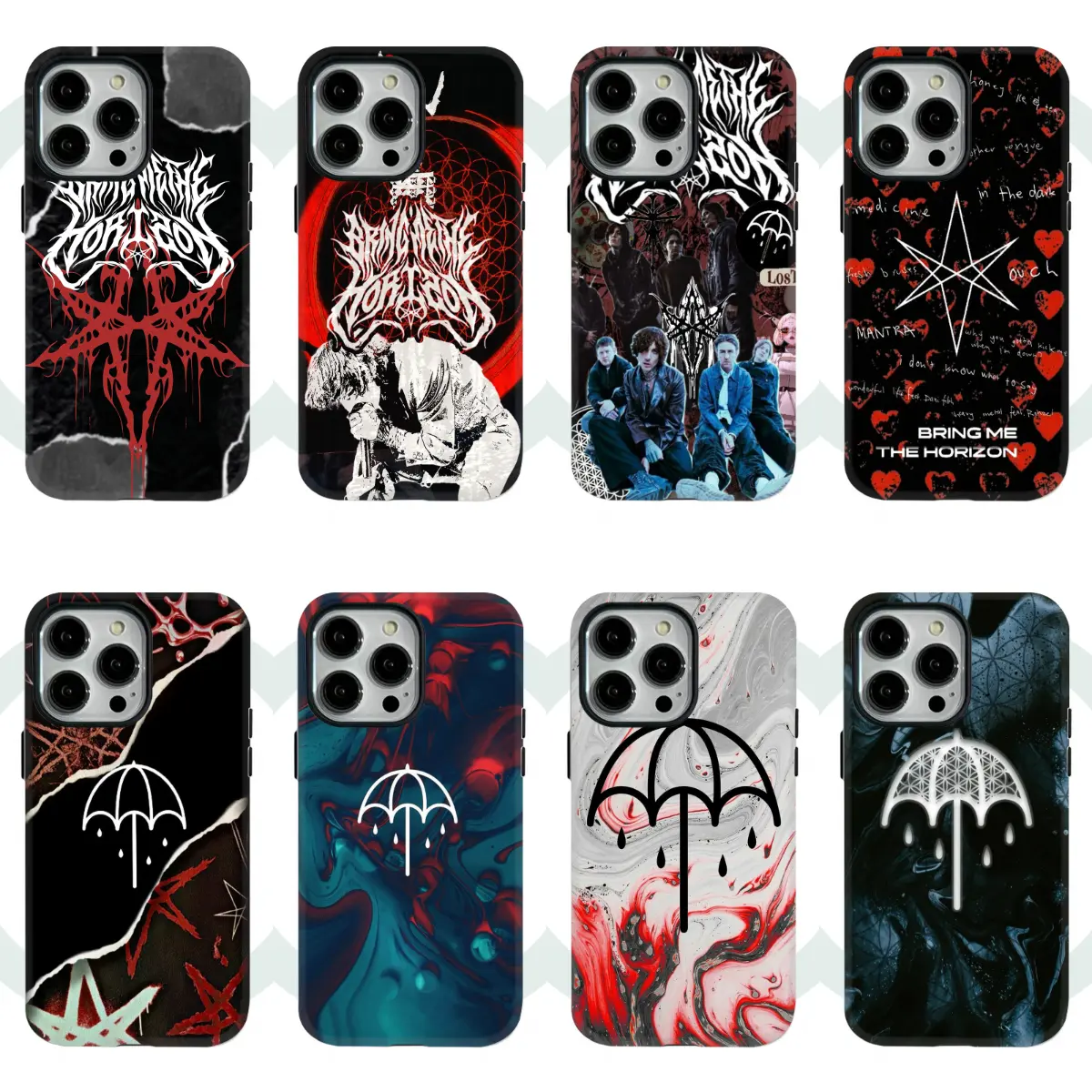 Fashion Bring Me The Horizon Cool Band Double Shell Protection Magsafe Phone Case for IPhone 17 16 15 14 13 12 11 Pro Max Plus Air Gift Fall Protection