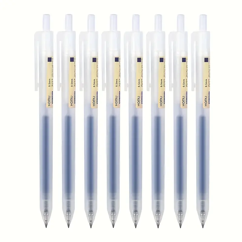 Matte retractable ballpoint pen 0.5mm, special gel ink for exams, transparent stylish ballpoint pen