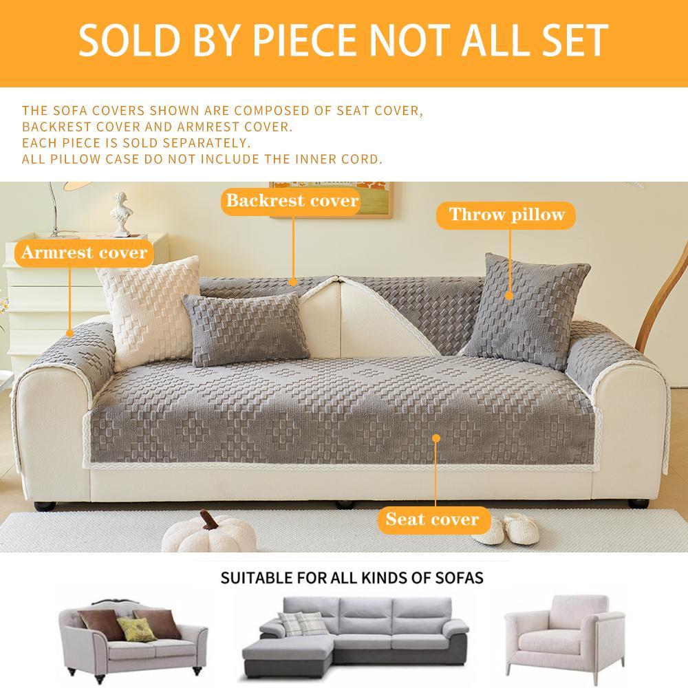 Square Sofa Cover, Quilted Sofa Cover, 1 Count Non-slip Soft Comfortable Sofa Cushion Cover, Sofa Protector for Home Living Room, Bedroom Accessories