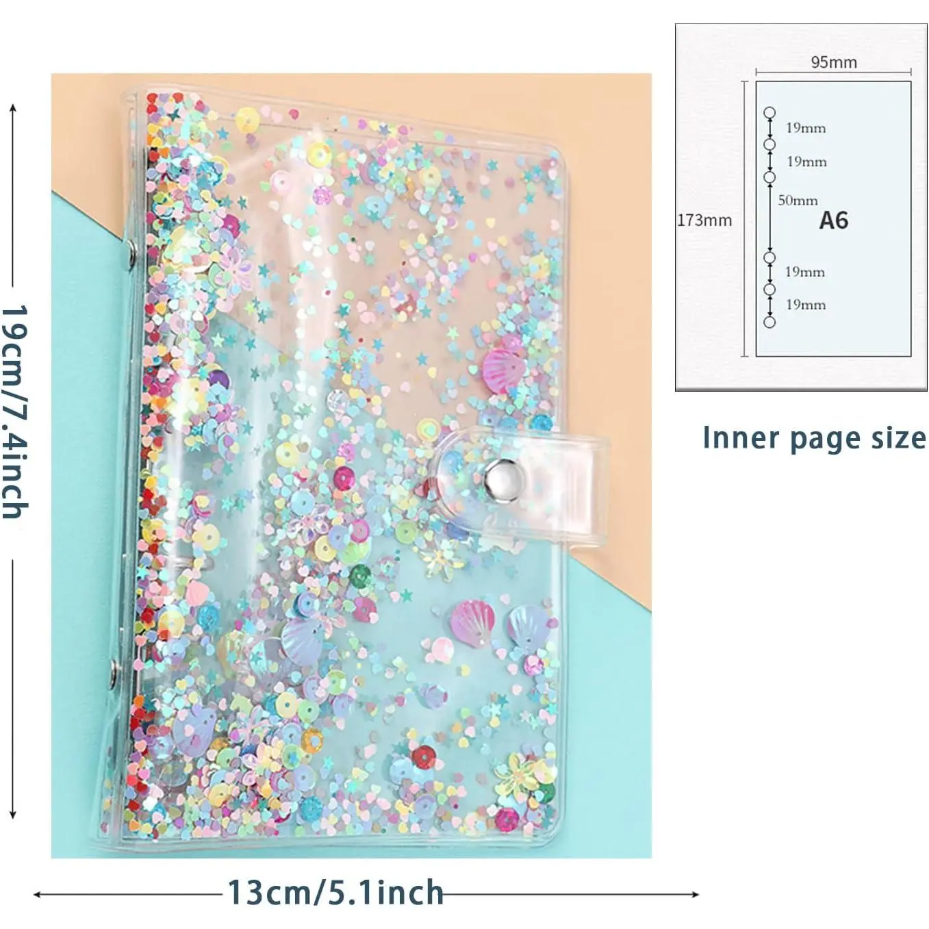 A6 Notebook Binder, Savings Binder, Money Saving Record Folder (Transparent) (Transparent WK)