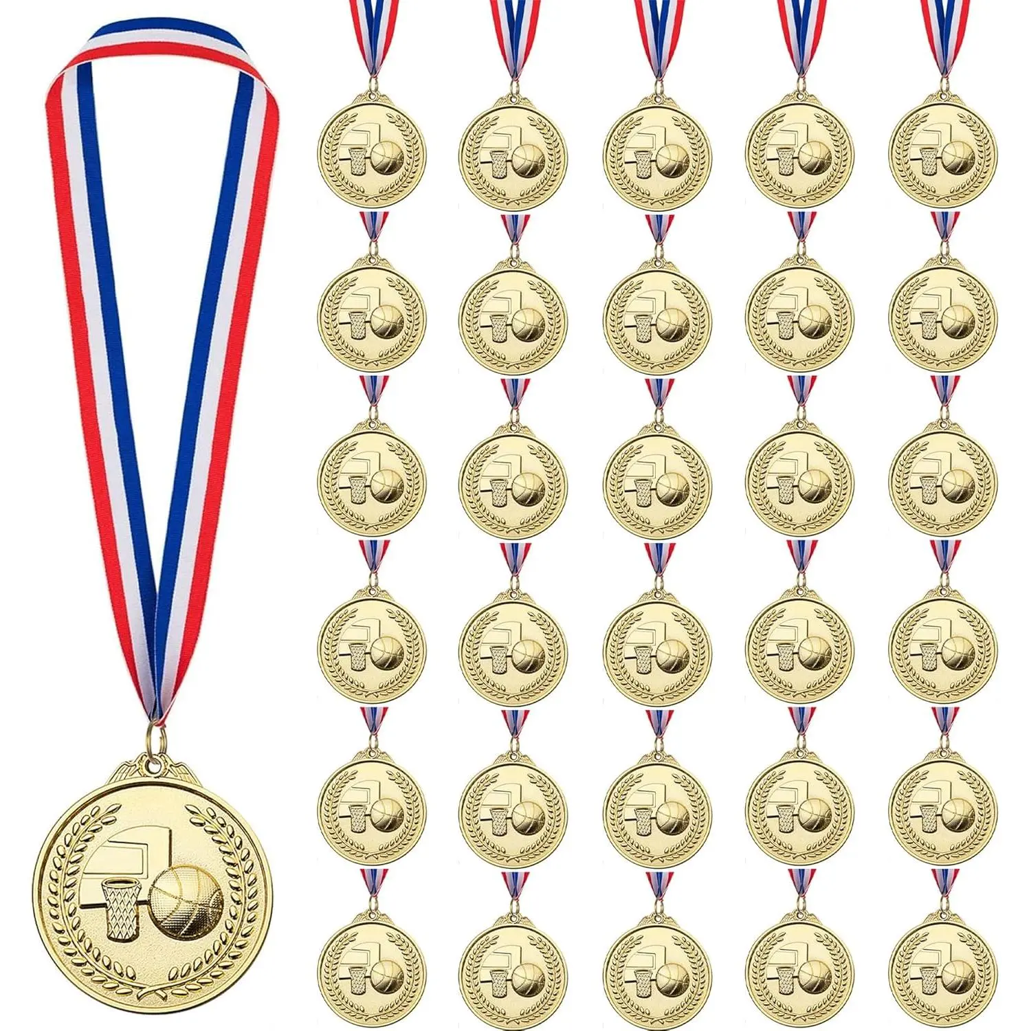 30 Pack Basketball Medals for , Metals  Award Medals Suitable for  competitions Celebration and Party Favors