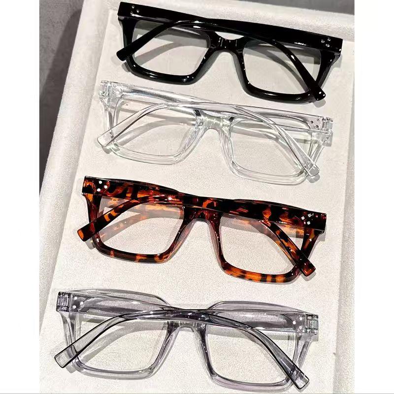 4Pcs Classic Square Frame Non Prescription Glasses Daily Wear Office Study Clear Lens Lightweight Comfortable Unisex Eyewear Durable Frame All Day Use
