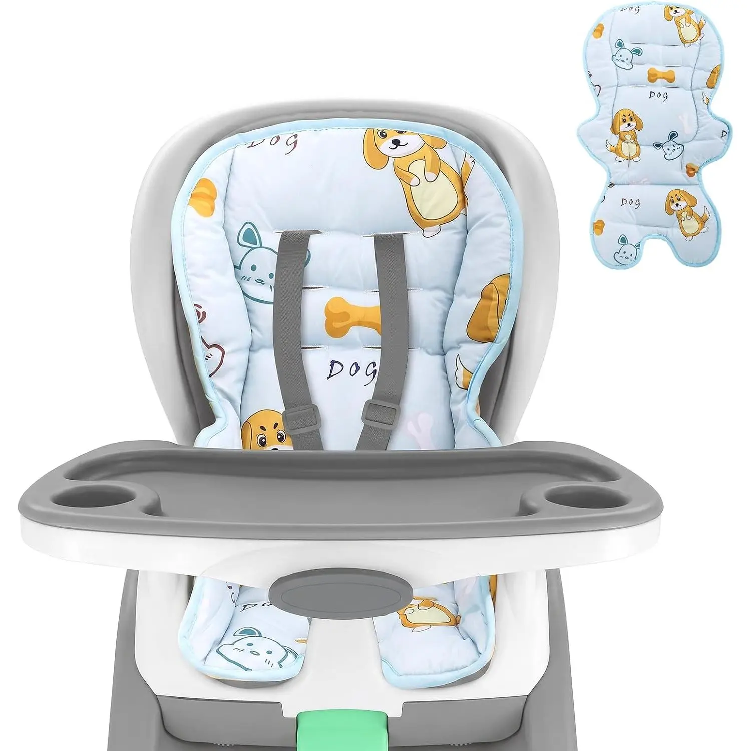 High Chair Cover Replacement Compatible with Graco and Ingenuity | Soft Cushion with Anti-Slip Pad, Protecting Water Spills, Fit for Evenflo, Baby Trend, Cosco, Joovy Nook and Most High Chair