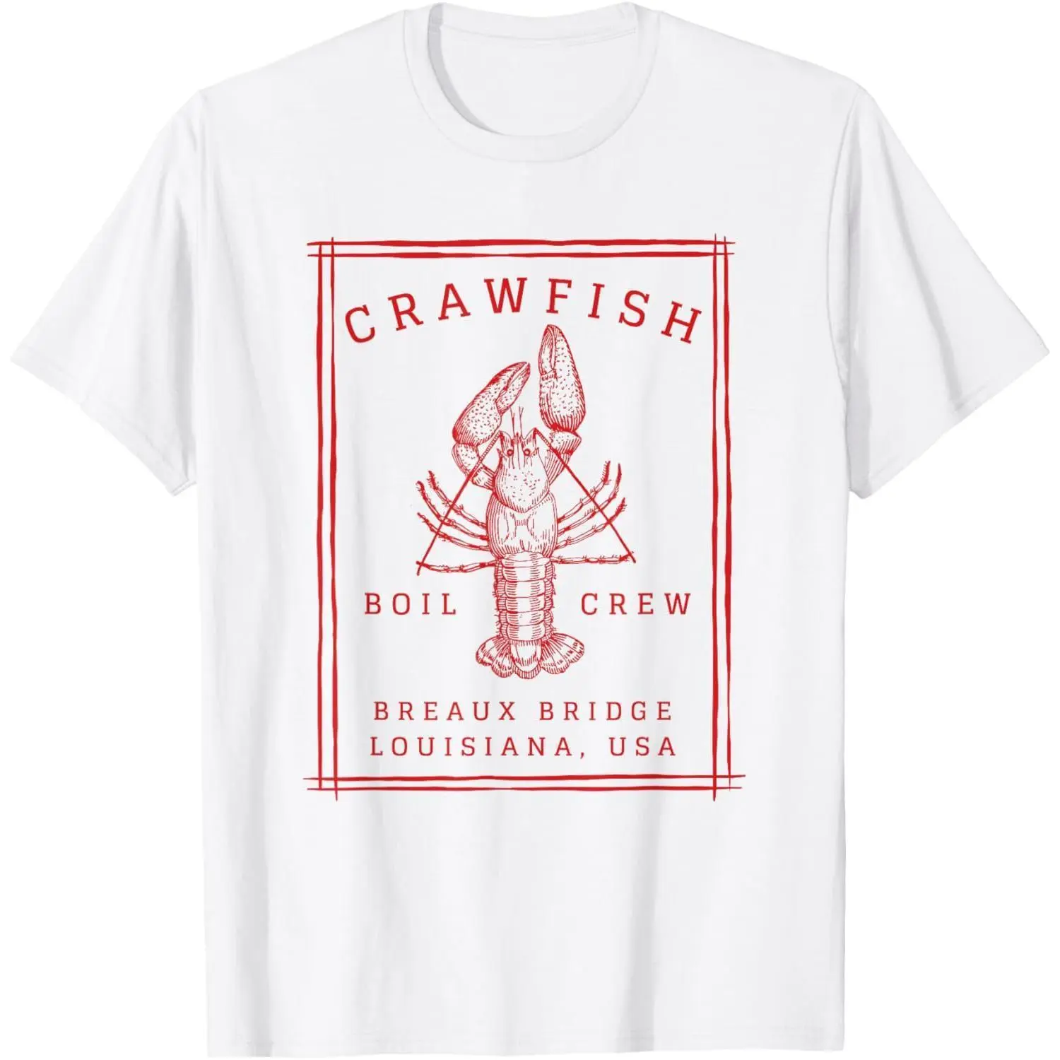 Vintage Crawfish Boil Graphic T-Shirt, Seafood Fishing Style Short Sleeve Tee, Louisiana Breaux Bridge Inspired Retro Shirt, Classic Cotton Casual Top for Men & Women