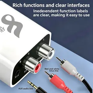 Bluetooth-compatible Audio Receiver 5.0 for Old Speakers, Wireless Lossless Stereo, Auto Reconnect, Dual Output, Plug-And-Play, Us Plug