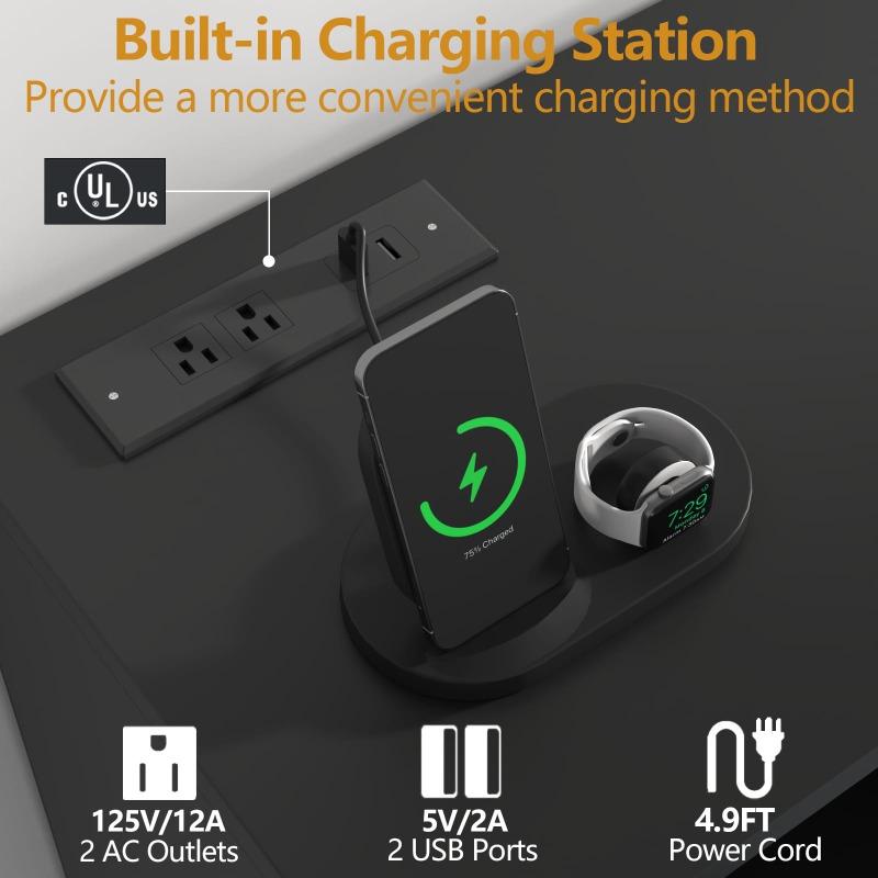 White / Black 6 Drawers Dresser With 7 Storage Cubbies, Chest Of Drawers With Power Outlet And LED Lights, 63" Triple Wide Long Dresser Organizer For Bedroom, Modern Dresser With Open Shelf For Living Room Wardrobe Cabinet