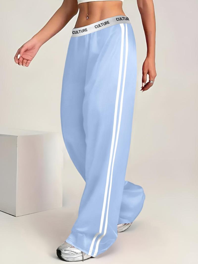 Women's Solid Side Stripe Adidasuit Sweatpants, Casual Comfy Breathable Jogger Pants for Daily Wear, Ladies Bottoms for All Seasons