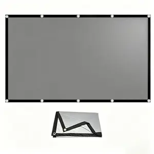 Metal Anti Light Screen, Wall Mounted Projection Screen, Indoor Outdoor Use, Multiple Sizes 60-133 Inches, Hook Style, Home Use